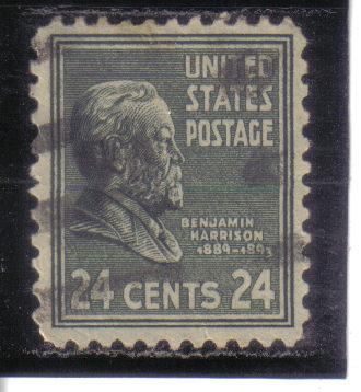 828 - .24 Benjamin Harrison used f-vf. 