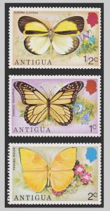 ANTIGUA ISLAND STAMP 1975 SCOTT # 387 - 89. UNUSED.