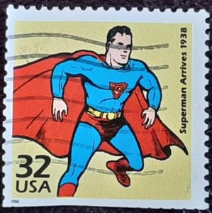 US Scott # 3185f; used 32c Superman,1930's from 1998; F/VF; off paper