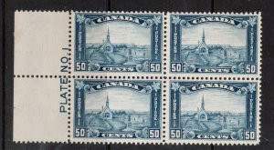 Canada #176 Mint Fine - Very Fine Plate #1 Block - Center Left Three Stamps NH