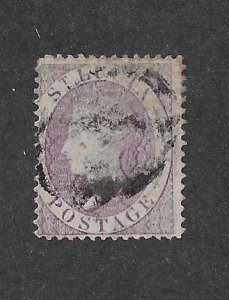 St Lucia Sc #13   6p mauve  p 14  used FVF