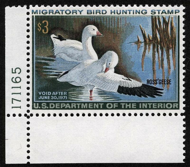US Sc RW37 $3.00 1970 MNH OG XF Federal Duck Hunting Permit Stamp