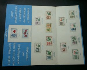 Canada Floral Emblems Coats Of Arm Territory 1967 Flower Souvenir Card *c scan