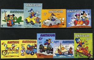 Antigua 562-70 MNH Disney, Train, Automobiles, Aircraft