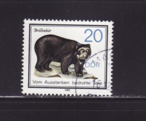 Germany DDR 2483 U Animals, Spectacled Bear