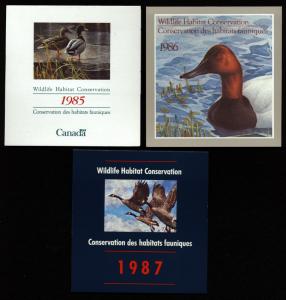 Canada 3 Ducks Booklets 1985,1986,1987 GORGEOUS