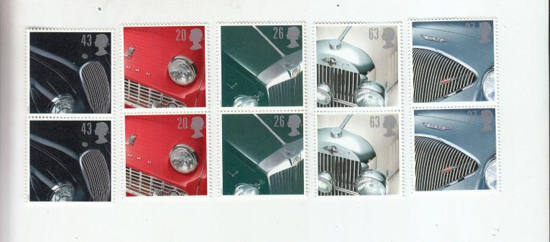 1996 CLASSIC CARS PAIRS FULL SET UMM/MNH SG1945-SG1949