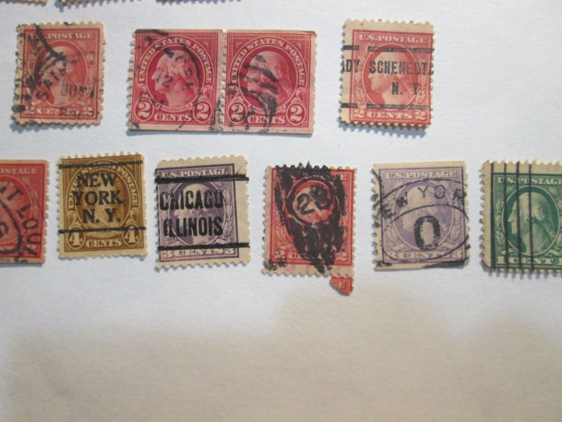 USA lot. Blocks, Washington STAMPS WITH FANCY CANCEL. UNCHEQUED.