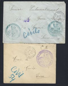 NICE GROUP OF FRENCH WWI POS STAMPLESS COVERS