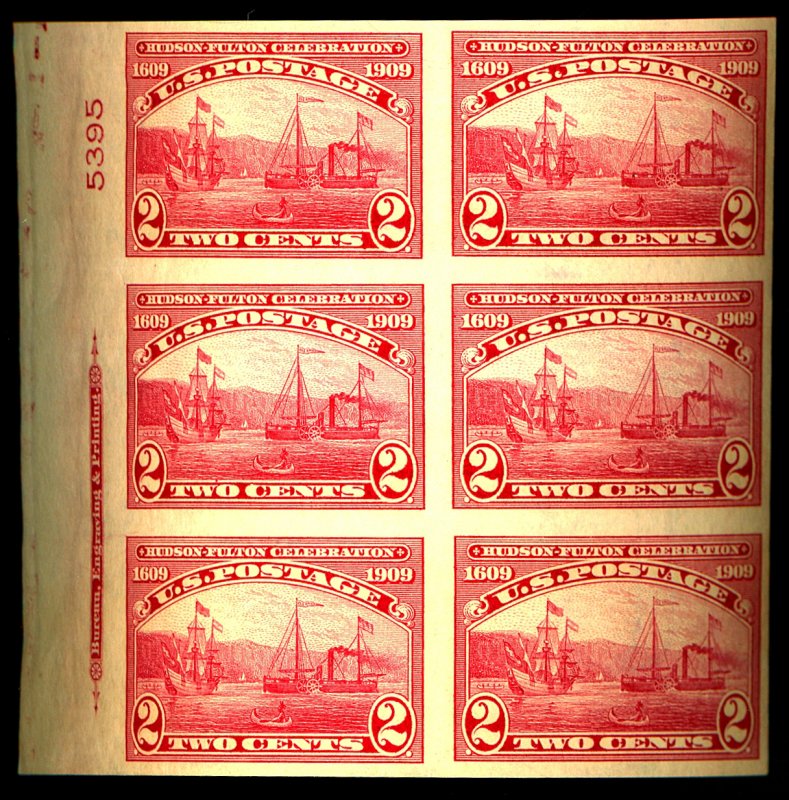 U.S. #372 MINT PL# BLOCK OF 6 OG NH