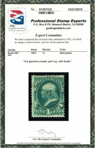 US #O57 SCV $260.   1c State, w/PSE CERT,  mint hinged, nice color, Fresh,   ...