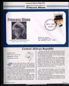 1997 - Central Africa FDC - Famous People - Royalty - Tribute to Princess Dia...