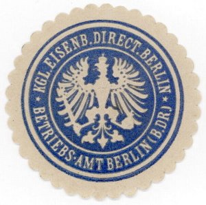 (I.B) Germany Railway : Company Letter Seal (Berlin)