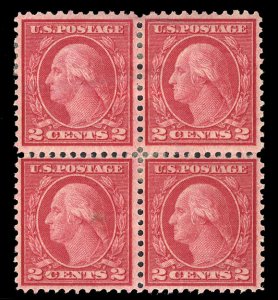 United States, 1910-30 #546 Cat$450, 1921 2c carmine rose, type III, block of...