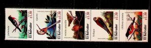 SALVADOR Sc 1446 NH STRIP OF 1996 - BIRDS