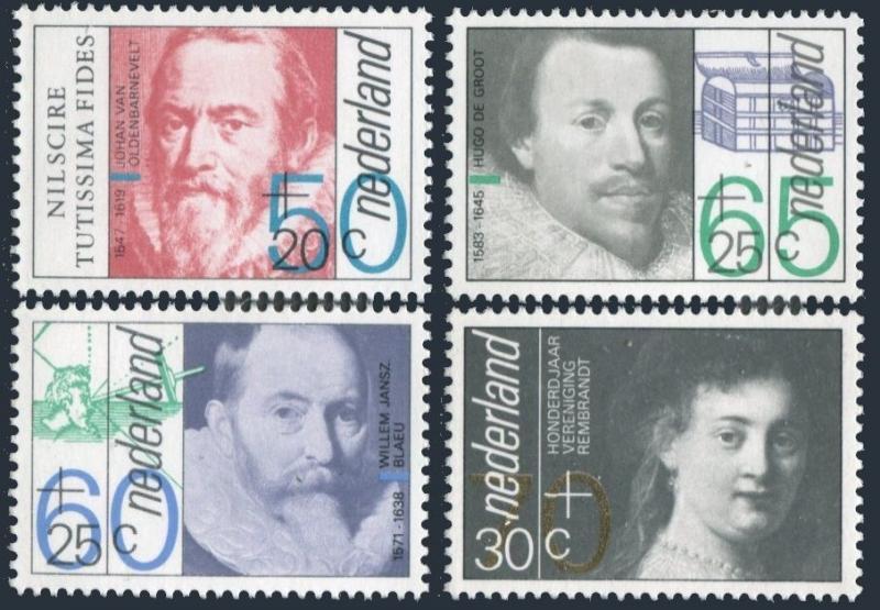 Netherlands B585-588,MNH.Michel 1228-1231. Portraits 1983.Houbraken,Rembrandt,