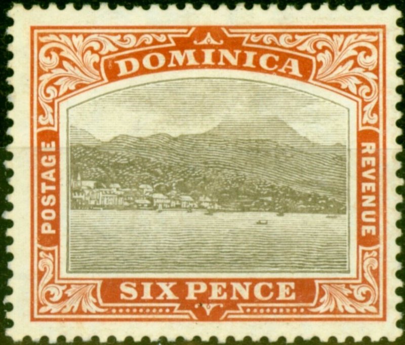 Dominica 1907 6d Black & Chestnut SG42 Fine Mtd Mint