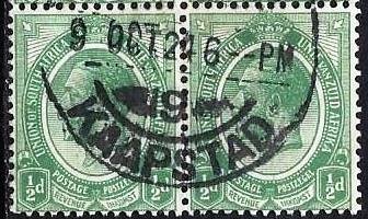 SOUTH AFRICA #2 - USED BLOCK OF 4 - 1913 - SOAF060DTS16