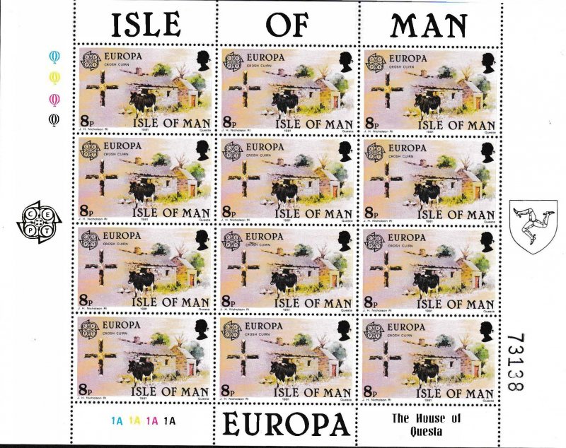 Isle Of Man1981 Europa/CEPT Issue Scott 191-192 Sheets of Twelve (12) VF/NH/(**)