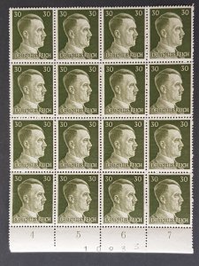 GERMANY THIRD 3RD REICH ORIGINAL 1941 ADOLF HITLER 30Pf STAMP BLOCK MNH