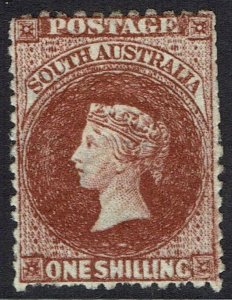 SOUTH AUSTRALIA 1876 QV 1/- RED BROWN WMK BROAD STAR