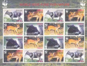 Liberia MNH Sc 2370 Sheet  Value $ 16.00 US $$  WWF Fauna