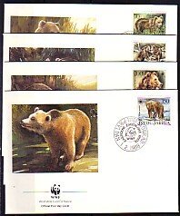 Yugoslavia, Scott cat. 1880-1883. WWF-Bears issue. 4 First day covers. ^