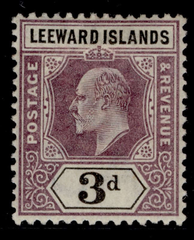 LEEWARD ISLANDS EDVII SG24, 3d dull purple & black, M MINT. Cat £12.