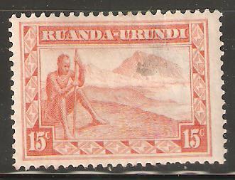 Ruanda Urundi used 15 cents Farmer Landscape