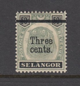 Selangor (Malaya), SG 67b, MHR (slightly brownish) Dented Frame variety