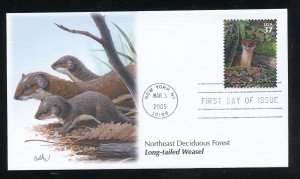 US 3899f Northeast Deciduous Forest Long-tailed weasel UA Fleetwood cachet FDC