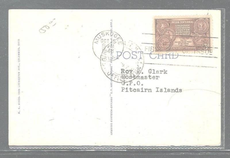 PITCAIRN ISLAND (P2903B) 1948 INCOING PPC FROM USA TO ROY CLARK POSTMASTER