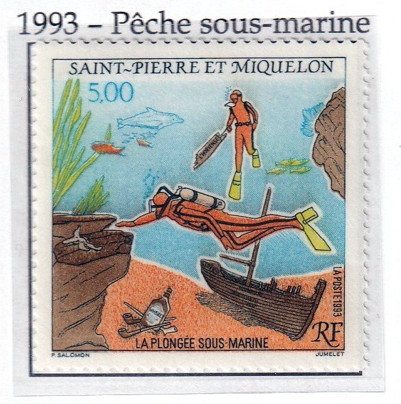 SPM ,  St. Pierre et Miquelon 1993 - Deep Sea Diving - MNH  Single    # 587