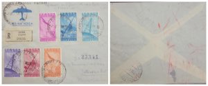 O) 1947 ITALY - ROMA, RADIO, ON LAND, AT SEA, RADIO INTHE SKIES, AIRMAIL TO  NET