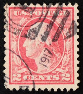 U.S. Used Stamp Scott #499 2c Washington. Spectacular 1917 CDS Duplex Cancel.