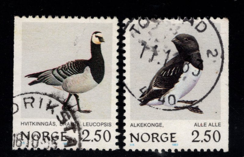 Norway Scott 821-822 Used  Bird stamps from booklet