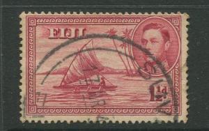 Fiji - Scott 132 - KGVI - Definitive - 1940 - Used - Single1.1/2p - Stamp