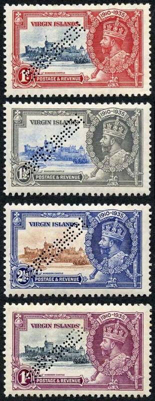 Virgin Islands SG103s/6s 1935 Silver Jubilee Perf Specimen Set M/M