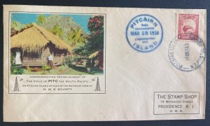 1938 Pitcairn Island New Zealand Cover To Providence RI Usa Voice Of PITC