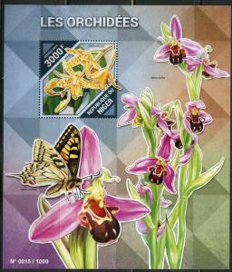 NIGER 2015  ORCHIDS SOUVENIR SHEET MINT NH