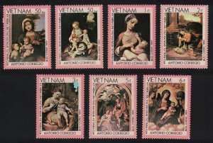 Vietnam Correggio Artist 'Madonna and Child' Paintings 7v 1984 MNH