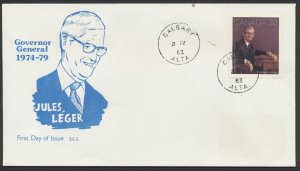 1982 #914 Jules Leger FDC SCS Cachet Calgary ALTA CDS