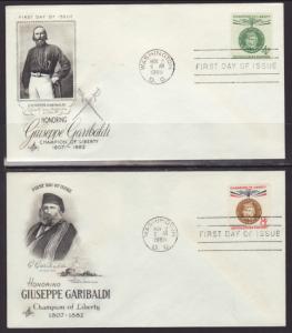 US 1168-1169 Garibaldi S/2 Artcraft U/A FDC