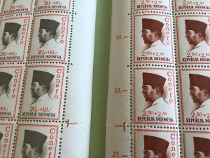 Indonesia 1964 Two Sukarno mint never hinged full stamps sheets folded R24878