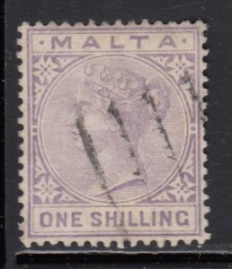 Malta1885 used Sc #13 1sh Victoria