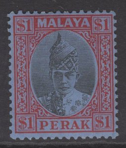 MALAYA PERAK SG119 1940 $1 BLACK & RED/BLUE MTD MINT