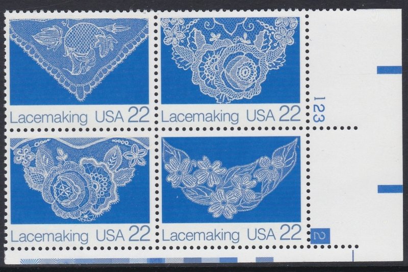 2354a Lacemaking Plate Block MNH
