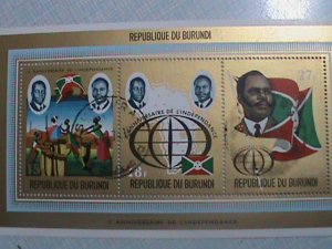 BURUNDI- 1972-SC#407a-10TH ANNIVERSARY OF INDEPENDENCE: NH-CTO STAMPS S/S SHEET