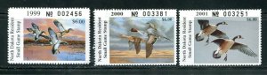 77, 79, 81 North Dakota Resident Small Game Duck Stamps 1999 - 2001 MNH