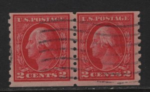 413 Pair VF used neat cancel with rich color cv $ 100 ! see pic !